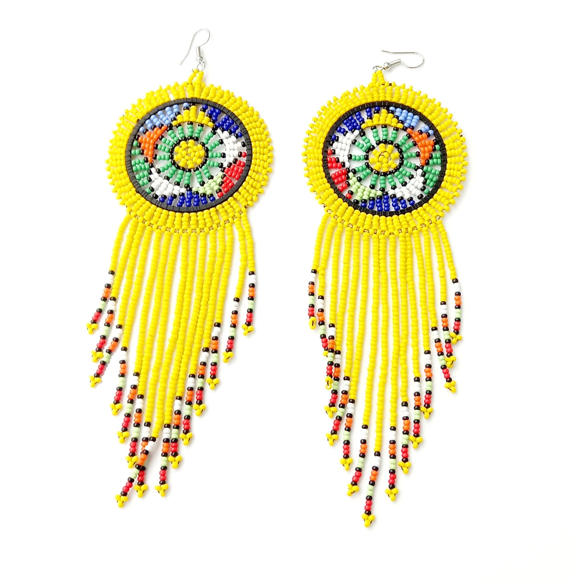 Zulu Beaded Long Tail Earrings